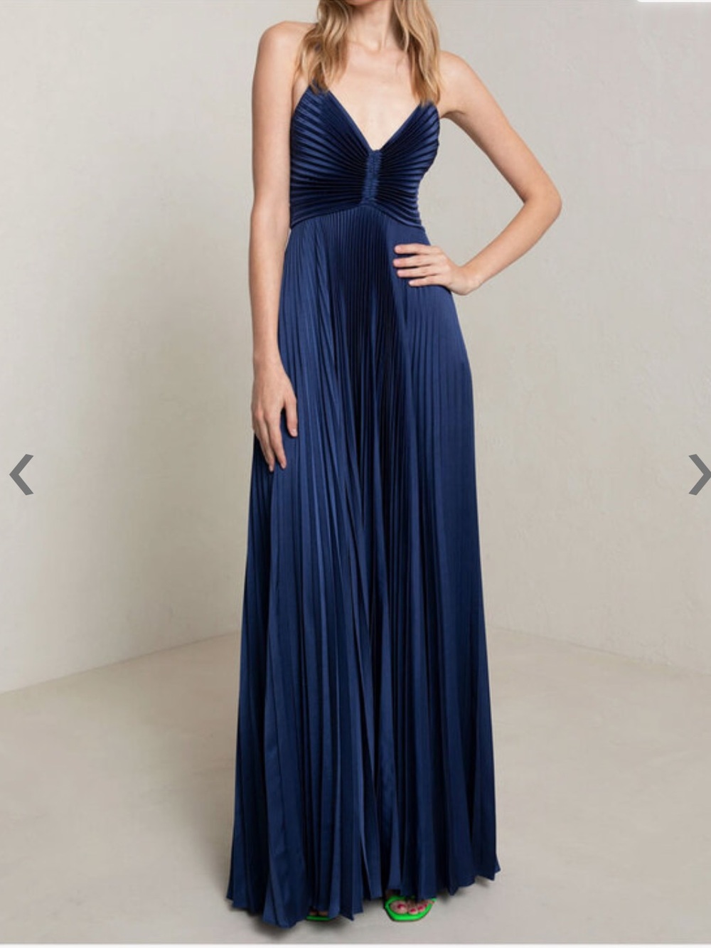 A.L.C. Aries Pleated Navy Gown Silk Luxe Wedding Guest Formal Evening Dress 12